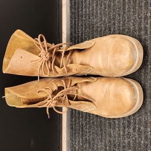 Roots tribe leather brown combat boots